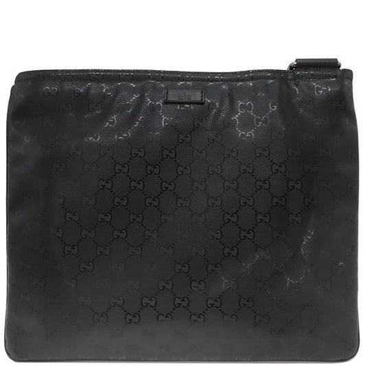 Gucci Shoulder Bag GG Imprime Shoulder Bag PVC Black Silver Hardware Black