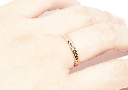 Bulgari Ring 18K Pink Gold Spiga Wedding Ring An856860