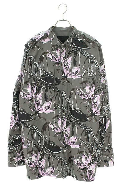 Prada 24SS Sc766 Print Design Oversized Long Sleeve Shirt Men's M