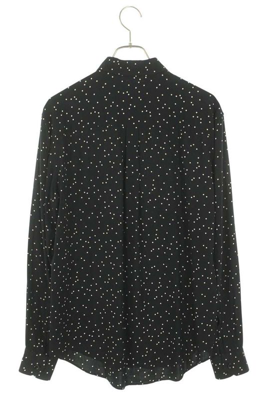 Saint Laurent Paris 411620 Y935l Damaged Rayon Dot Long Sleeve Shirt Men 39