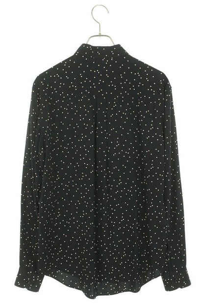 Saint Laurent Paris 411620 Y935l Damaged Rayon Dot Long Sleeve Shirt Men 39