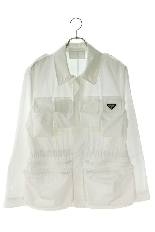 Prada 24SS Sgc553 Multi Pocket Cotton Safari Jacket Blouson Men 44