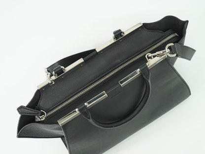 Authentic Fendi Trois Jour 2WAY Shoulder Bag Handbag Leather Black 8bh279 Bag