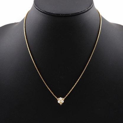 [dior] Christian Dior Gold Plated X Faux Pearl X Rhinestone Ladies 5g Necklace
