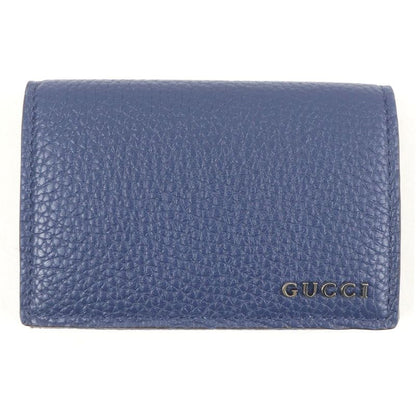Gucci 771152 Logo Silver Hardware Bifold Leather Card Case Business Card Holder