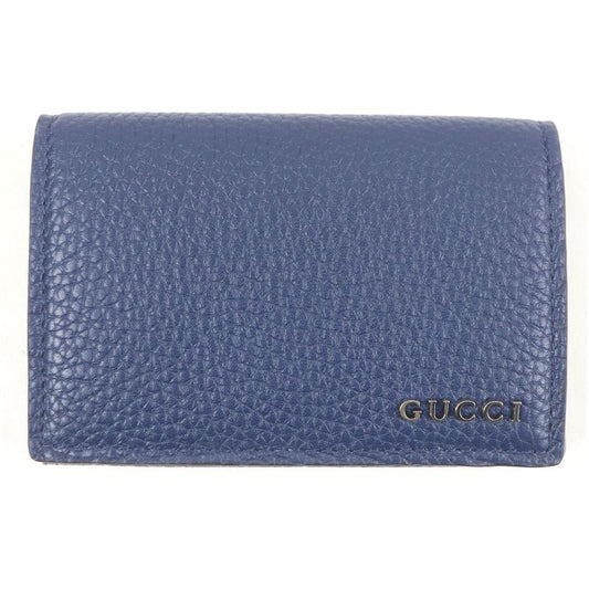 Gucci 771152 Logo Silver Hardware Bifold Leather Card Case Business Card Holder
