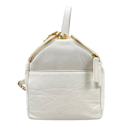 Chanel As3740 Beau Ring Bag Calf Handbag Shoulder Bag Random Plate White Gold