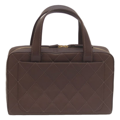 Chanel No 8 Brown Wild Stitch W Zipper Mini Boston Handbag Boston Bag Women