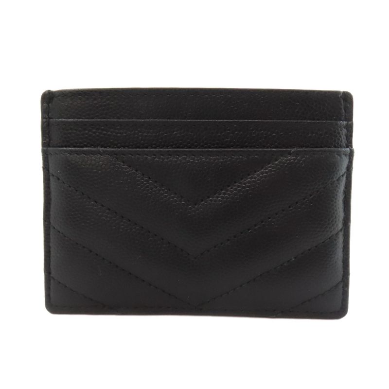 Saint Laurent V-stitch Logo Card Case Calf Women