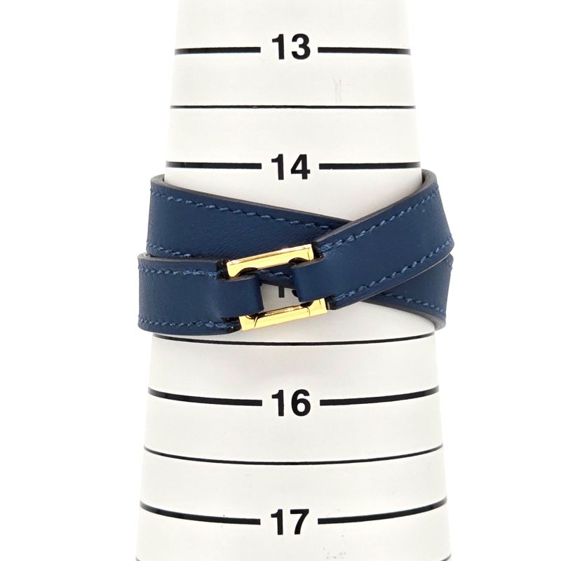 Hermes Auchelie Dubretour Leather Bracelet Double Winding T2 Approx 155cm