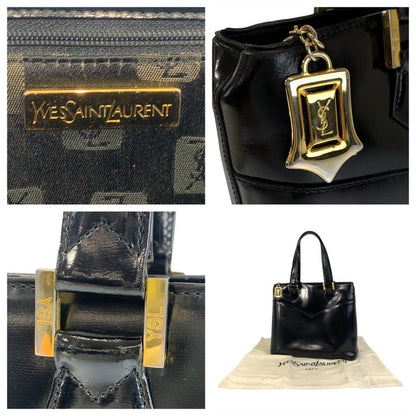 YVES Saint Laurent Yves Saint Laurent Vintage YSL Black Gold Hardware Leather