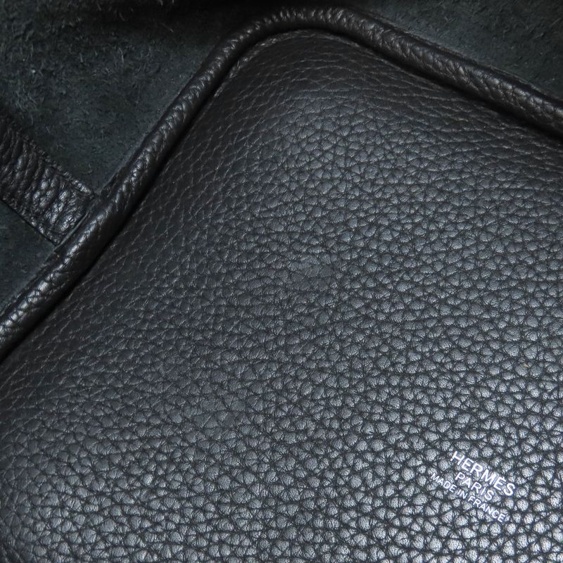 Hermes Picotin Lock MM Silver Hardware Handbag Togo Women