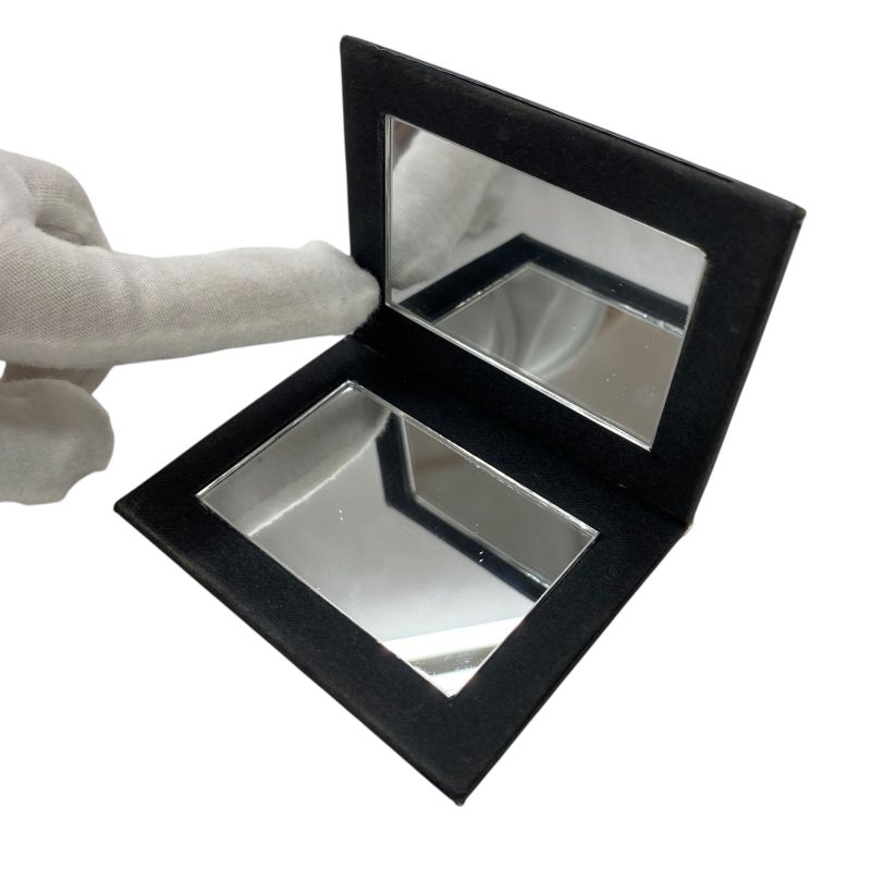 Em10034 Dior Mirror 2-Sided Logo Shape Pressed Black Compact Mirror