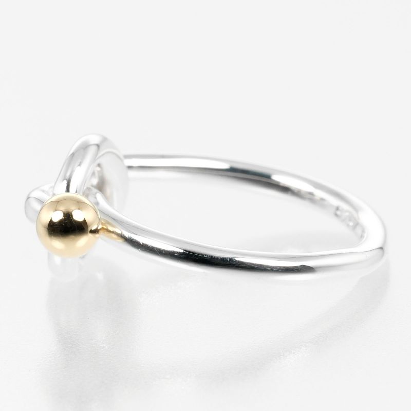 Tiffany & Co Love Knot Silver 925 X 18K Yellow Gold #10 Ladies 3g Ring
