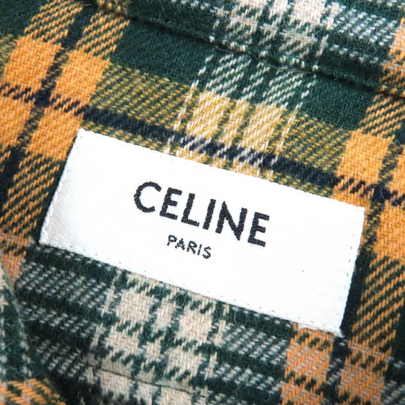 Celine 22AW 2c574954r Loose Lumber Jack Cotton Wool Checked Long Sleeve Shirt