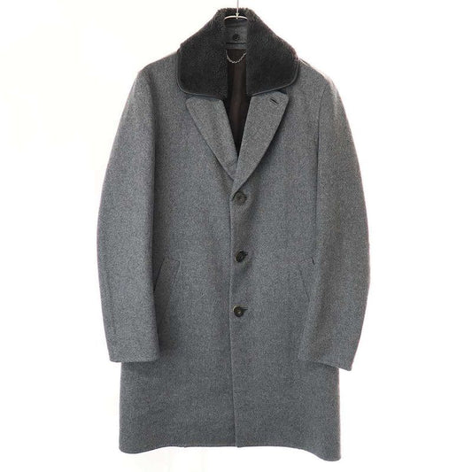 Louis Vuitton Mouton Boa Collar Wool Cashmere Coat H8c10euw3 Gray 46