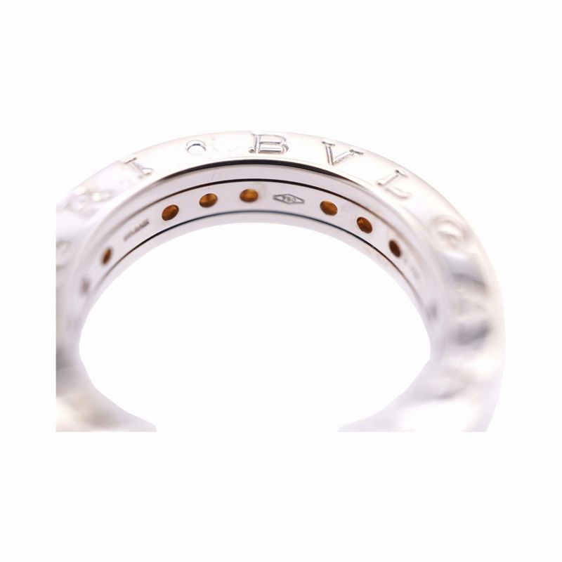 Bulgari B-zero1 Citrine 18K White Gold Ring #51 White Togo Old B-zero1 Ring