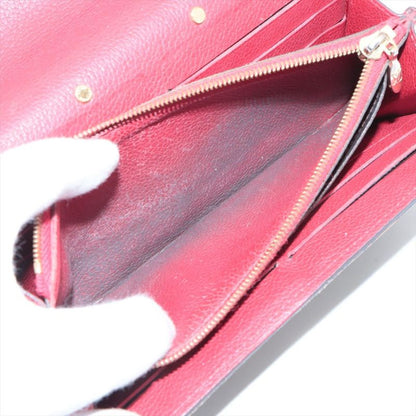 Louis Vuitton Monogram Portefeuille-pallas Long Wallet M58414 Red × Brown Made