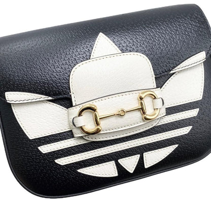 Gucci X Adidas Collaboration Shoulder Bag Horsebit Mini Bag 658574 Logo Black