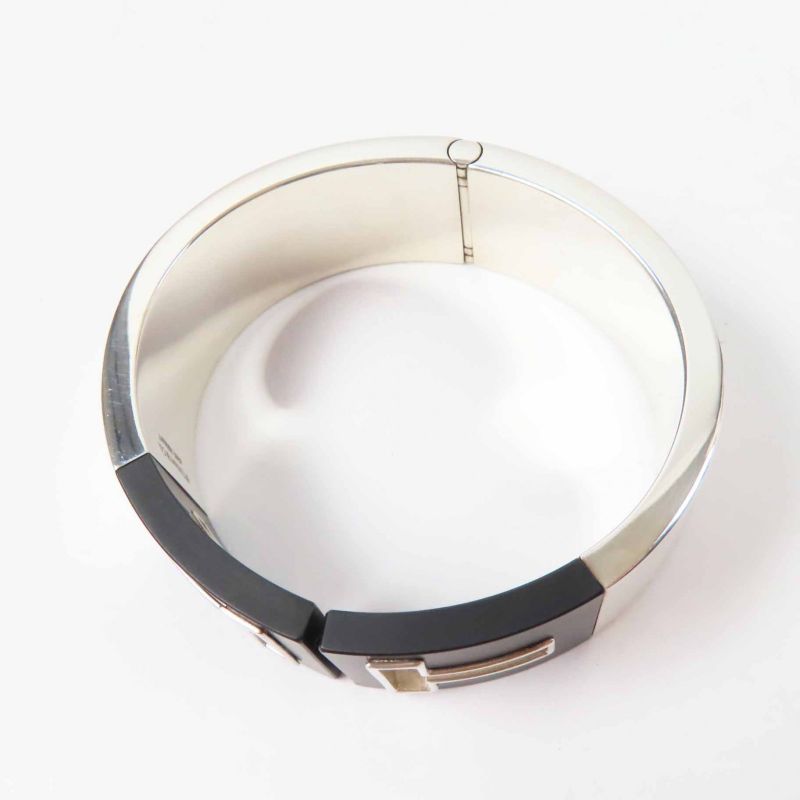 Tiffany & Co T-cut Out Bangle / Bracelet Ag925 Silver Black Ladies