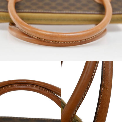 Celine Handbag Macadam Pattern Leather PVC Brown 64ka850