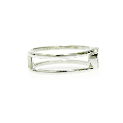 Gucci Silver Slim Open Band Ring 2.0g 925 Engraved 407822 Ring with Box