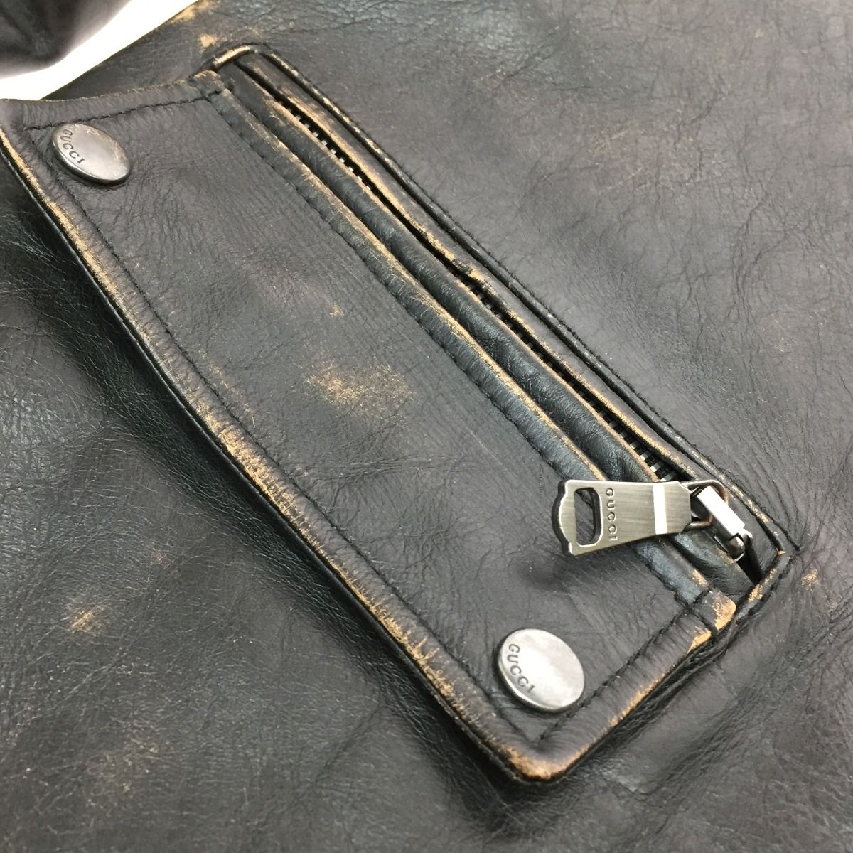 Gucci Men's Rider Jacket Size 44 454032 Xg313 Black