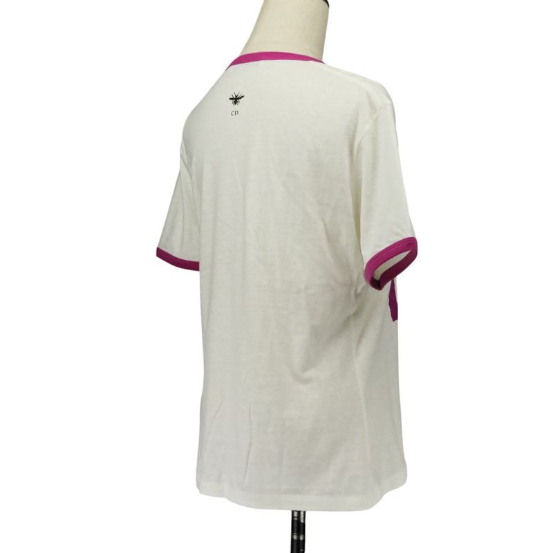 24aw Christian Dior Miss Dior Graffiti Cotton Linen T-Shirt 453t40a4554 Size M