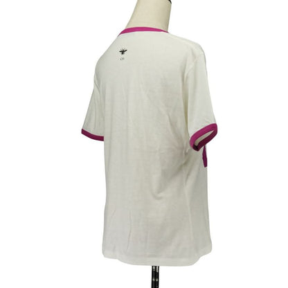 24aw Christian Dior Miss Dior Graffiti Cotton Linen T-Shirt 453t40a4554 Size M