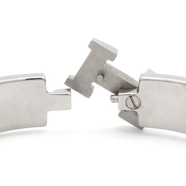 Hermes Bracelet Click H PM Metal Enamel Blue and Silver Hardware H Bracelet