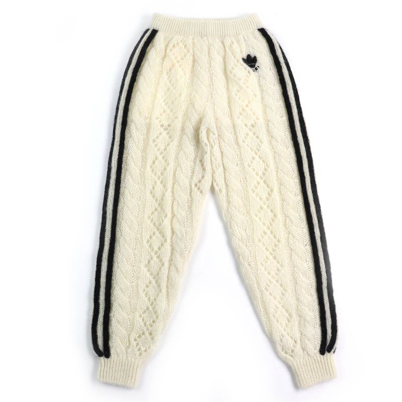 Gucci×adidas Gucci×adidas 721504 Trefoil Three Stripes Mohair Knit Pants Ivory