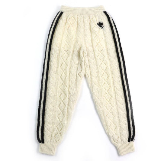 Gucci×adidas Gucci×adidas 721504 Trefoil Three Stripes Mohair Knit Pants Ivory