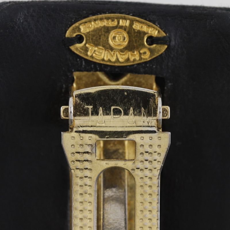 Chanel Coco Mark Suede And Gold Plated Black Women's Barrette