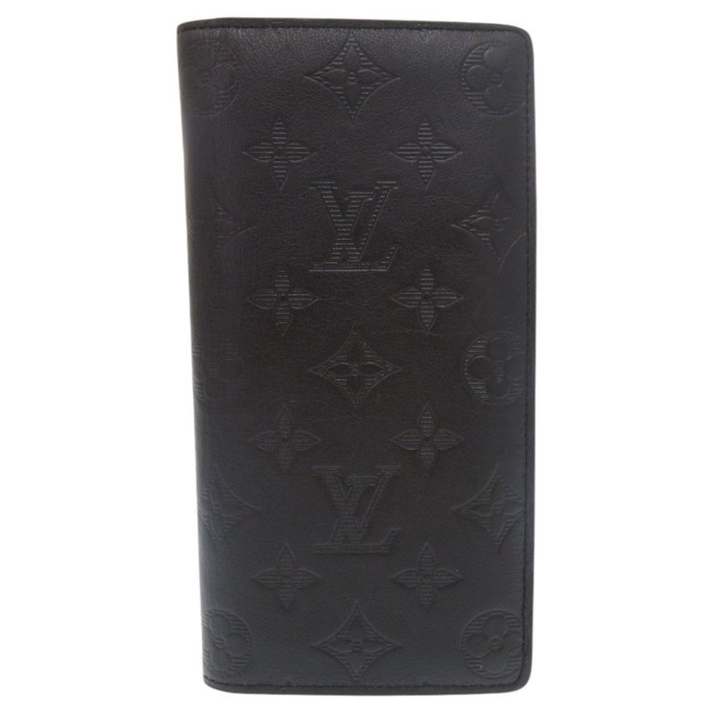 Louis Vuitton Portefeuille Brazza Monogram Shadow M62900 IC Chip Noir Black