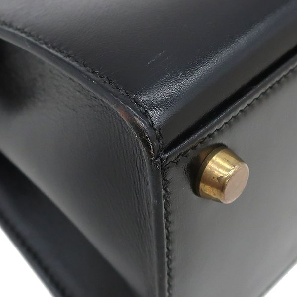 Hermes 2way Bag Mini Kerry Doe Outer Stitch Box Calf Black Gold Hardware Black