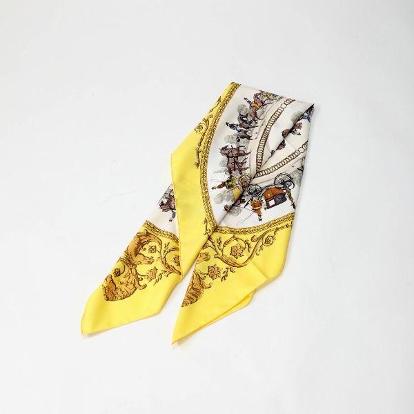 Hermes Carre 90 Carre 90 Scarf Ron Chien Walk To Scarf Hermes Yellow