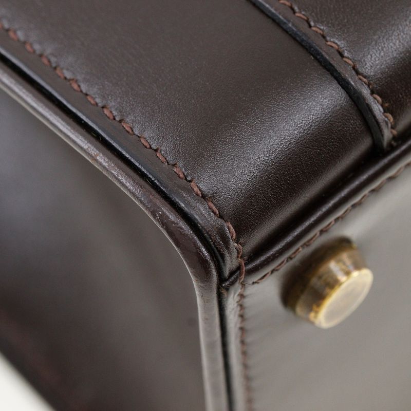 Hermes Drag 27 Box Calf Chocolat Brown/gold Hardware 00F Ladies Handbag