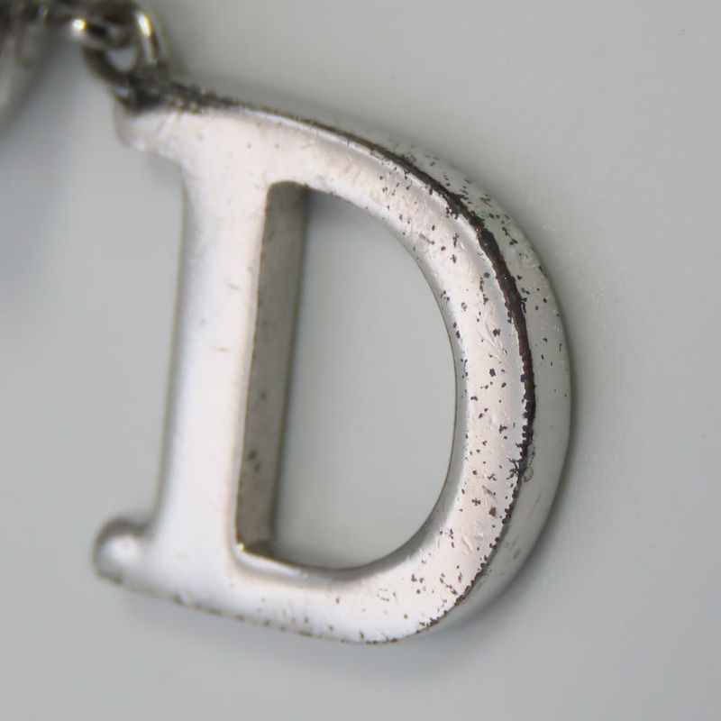 Christian Dior Earring Swing Metal Silver CD Logo Accessory Plated Ladies Women