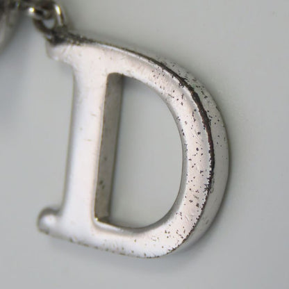 Christian Dior Earring Swing Metal Silver CD Logo Accessory Plated Ladies Women
