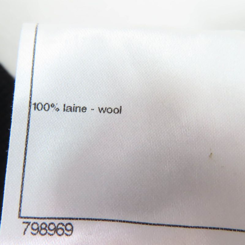 CHANEL P42496k04282 100% Wool Bijoux Coco Mark Button Knit Skirt Black 38 Made