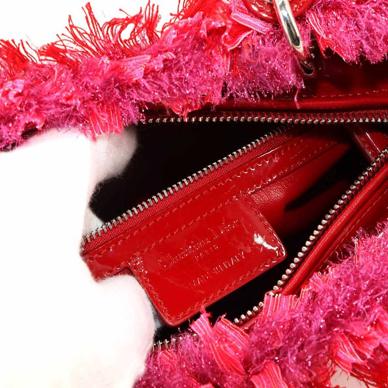 Christian Dior Chiristian Dior Lady Dior Medium 2way Hand Shoulder Bag Enamel