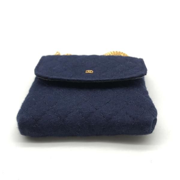 Chanel Mini Quilted Cotton Chain Bag Navy