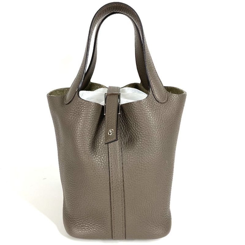 Hermes Handbag Picotin Lock PM Picotin Lock PM Taurillon Cles Mans Etang Gray