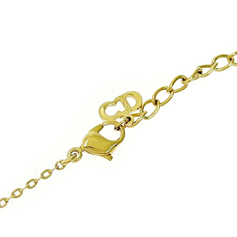 Christian Dior GP Rhinestone Emblem Heart Necklace Women's 307474 Necklace