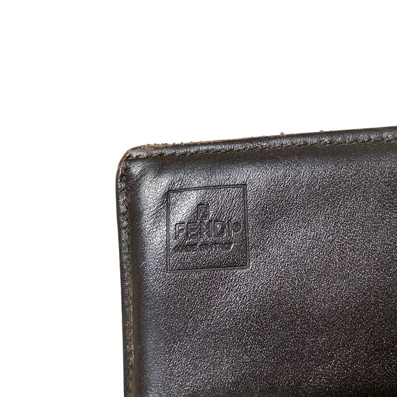 Fendi Long Wallet Zucca Pattern 8m0009 Beige And Black