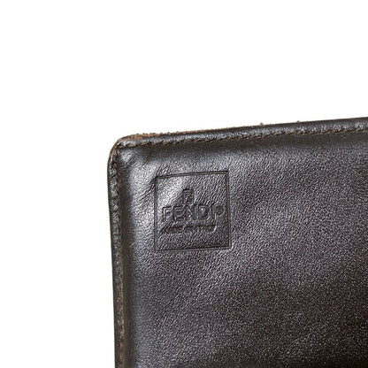 Fendi Long Wallet Zucca Pattern 8m0009 Beige And Black