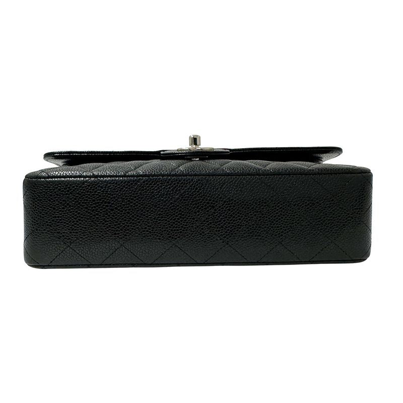 Chanel Bag Women's Brand Shoulder Bag Matelasse 25 Caviar Skin Black Silver