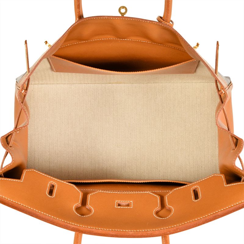 Hermes Birkin 35 Handbag Amazonia Vache □C Engraved Dark Brown Gold Hardware