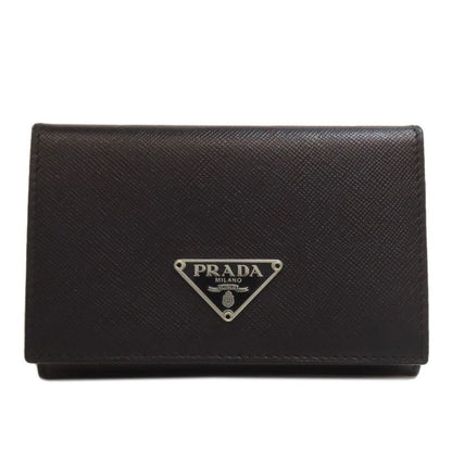 Prada M504a Business Card Holder Logo Hardware Card Case Saffiano Women