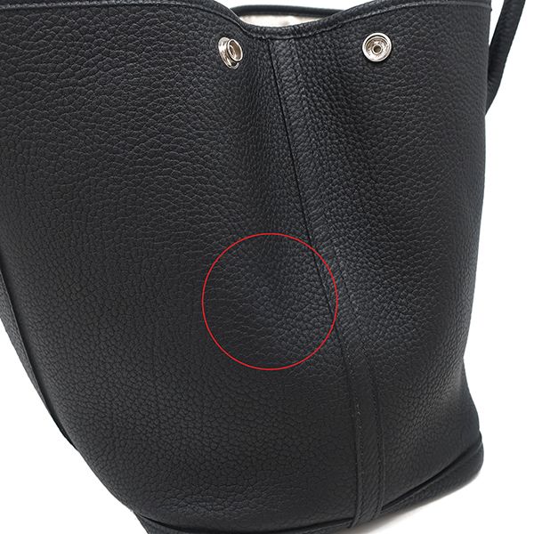 Hermes Tote Bag Garden Party PM Negonda Black Silver Hardware Black Hardware